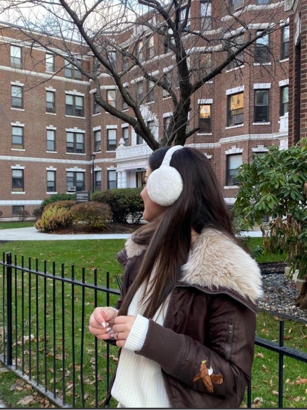 Brown Faux Fur Collar Bomber Jacket | Y2K Vintage Style (Fits as a S/M)